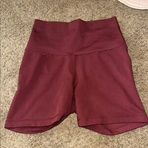 Women's Burgundy High-Waisted Shorts